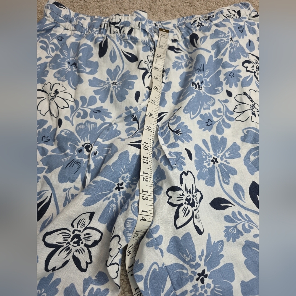 Charter Club Luxury 100% Linen Floral Print Womens Pants Sz XL - Picture 7 of 10